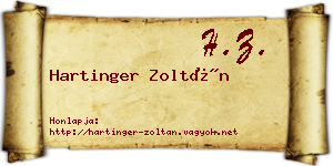 Hartinger Zoltán névjegykártya